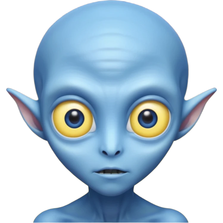 I want an alien with blue color and middle section of the forehead should be yellow emoji