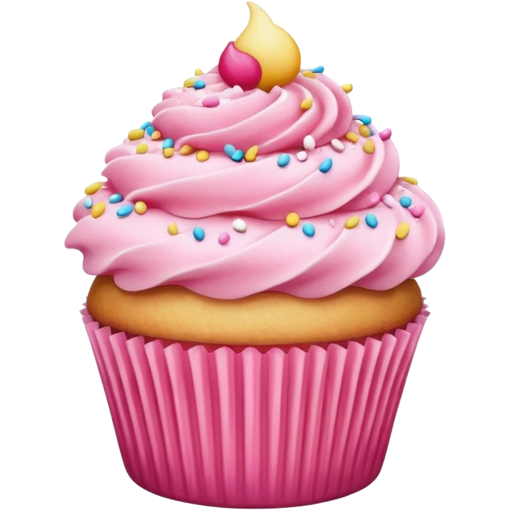 Cupcake with pink icing emoji