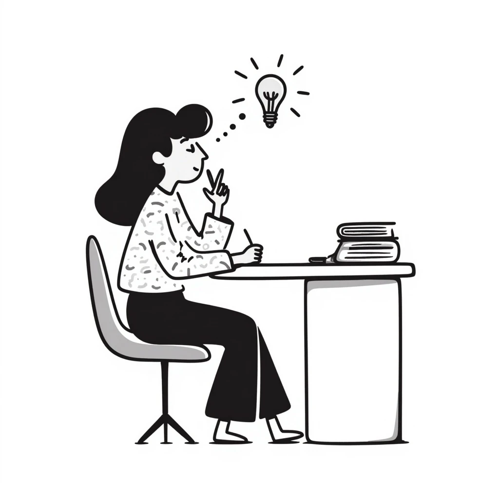 Woman creative thinking emoji
