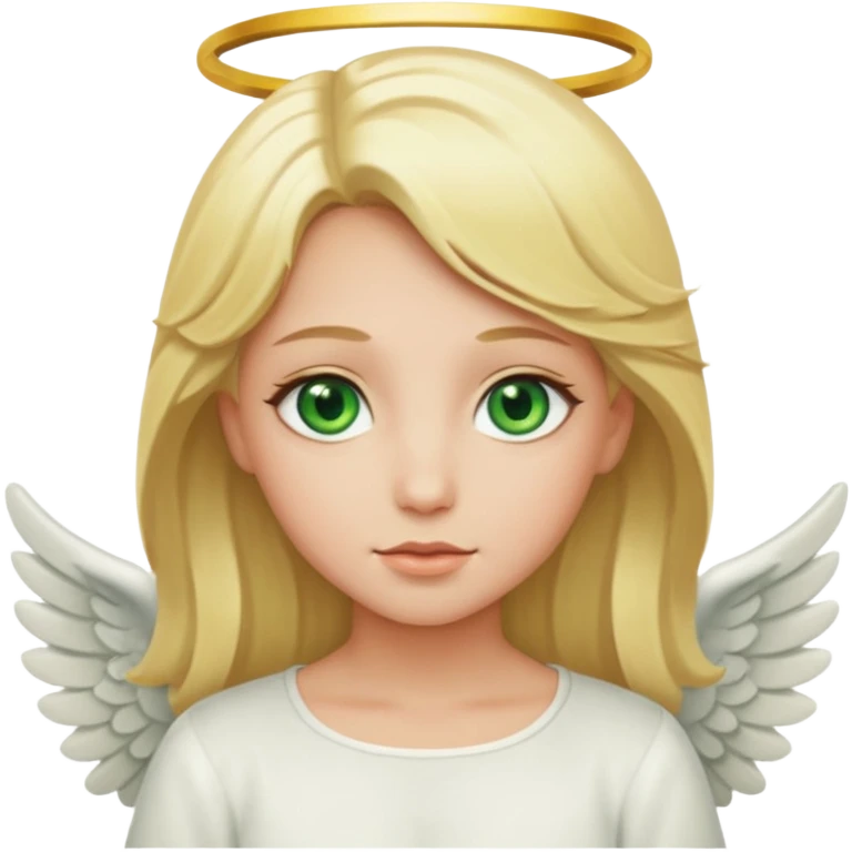 Green eyed blonde angel emoji
