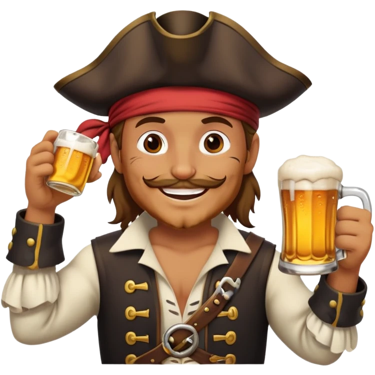 pirate drinking beer emoji