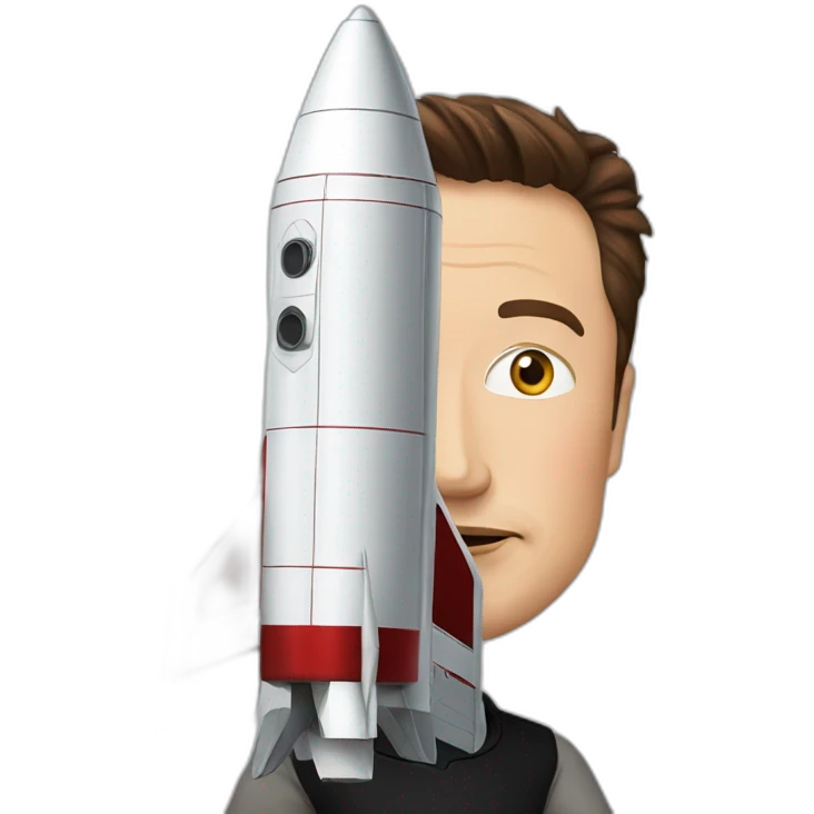 Elon musk with rocket emoji