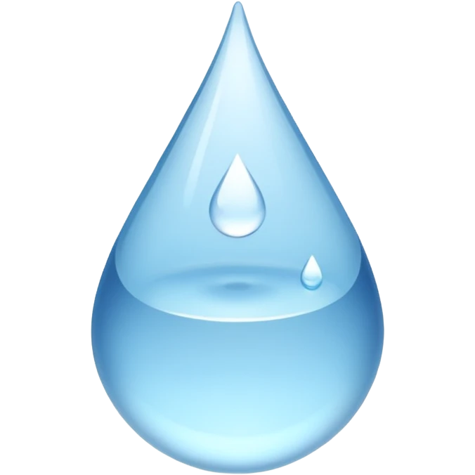A drop of water in white emoji
