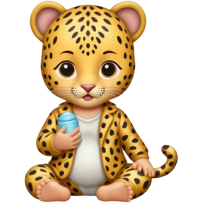 baby with leopard patterned clothes emoji