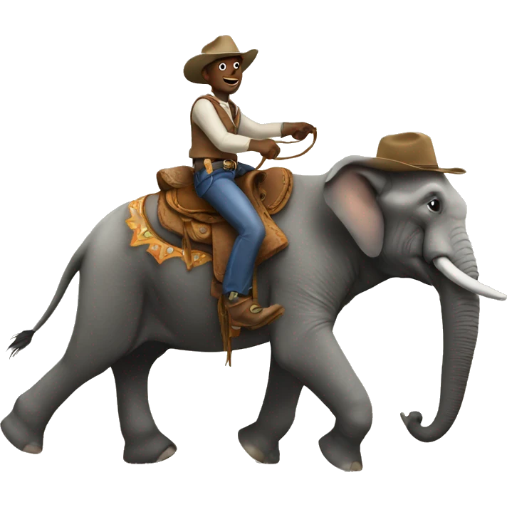 Cowboy riding an elephant emoji