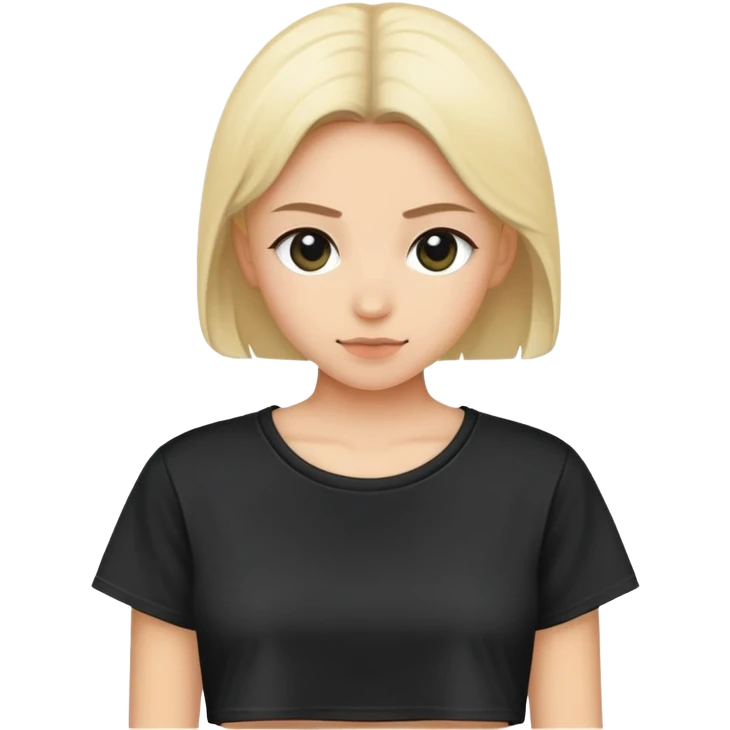 super realistic black crop t shirt emoji