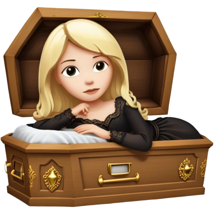 blonde girl in coffin emoji