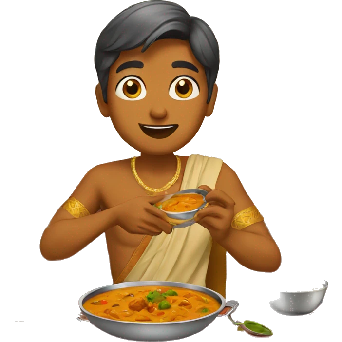 Indian eating curry emoji