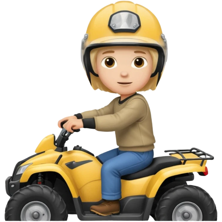 Please make a young blonde boy riding a four wheeler emoji