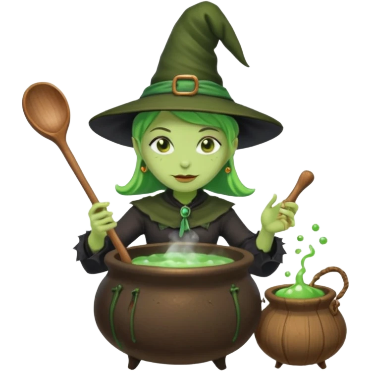 green witch cooking potion emoji
