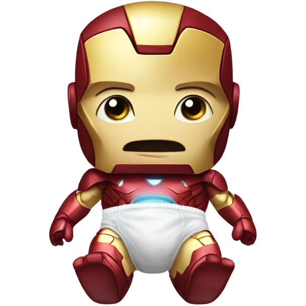 Iron man in a baby diaper emoji