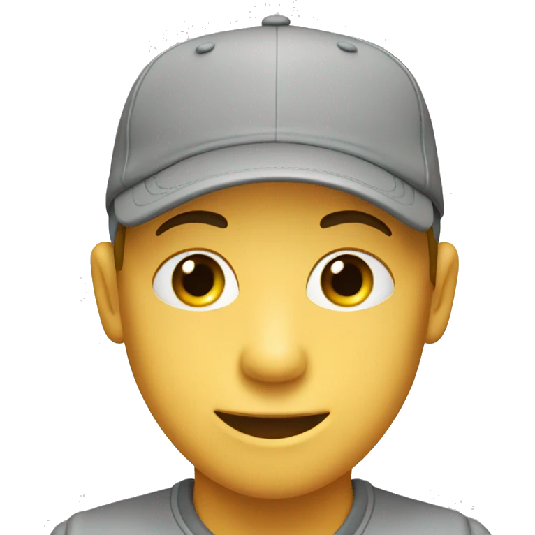 baseball cap, grey emoji