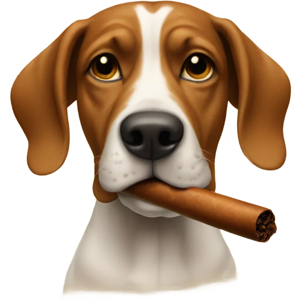 Dog smoking cigar emoji