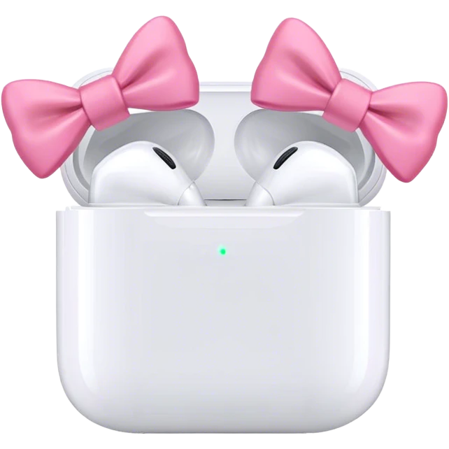 Airpod maxes with pink bows emoji