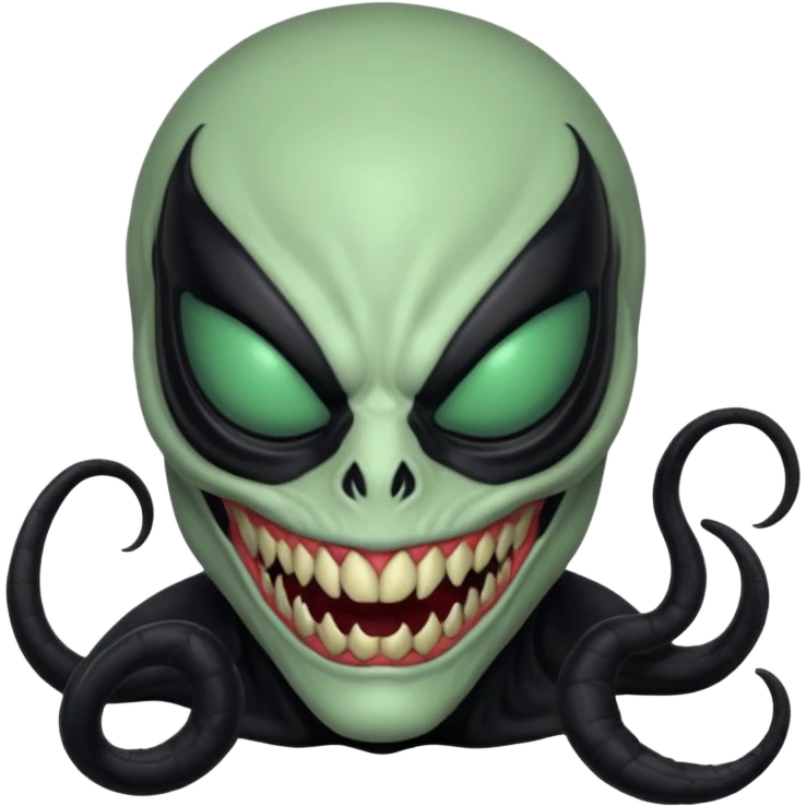 a venom alien wearing mask emoji