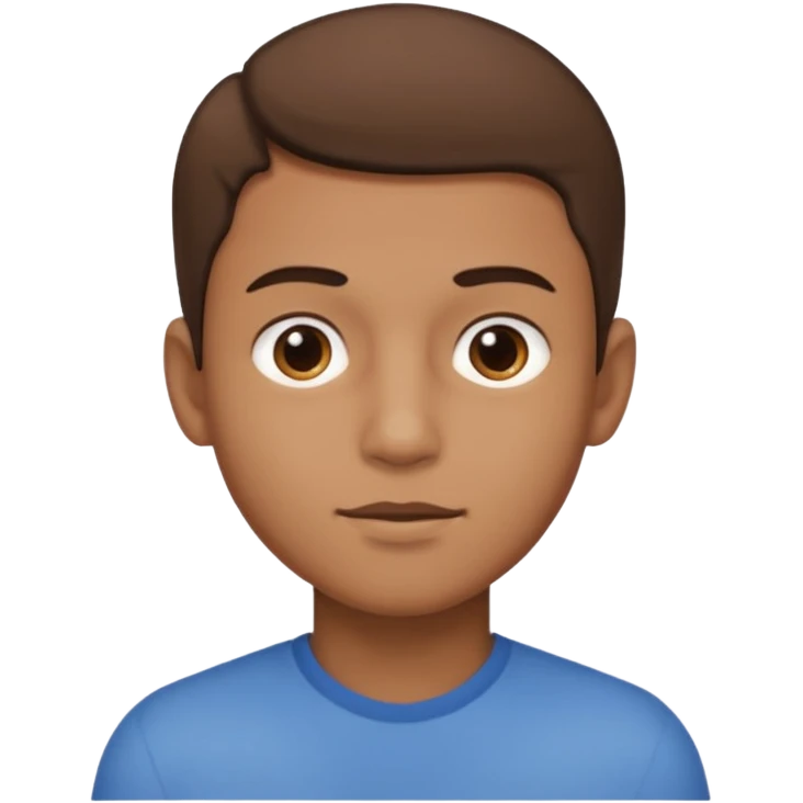 Un niño con forma de cara un poco estirada piel un poco morena y hombre y hombre emoji
