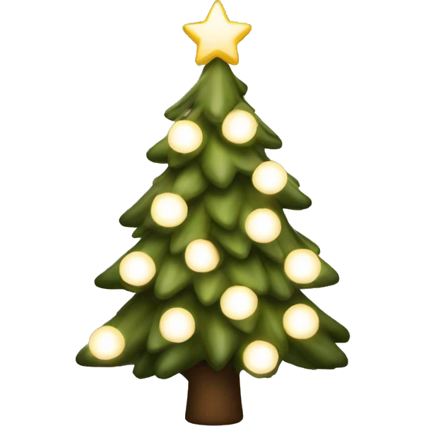 Christmas tree with warm white lights emoji