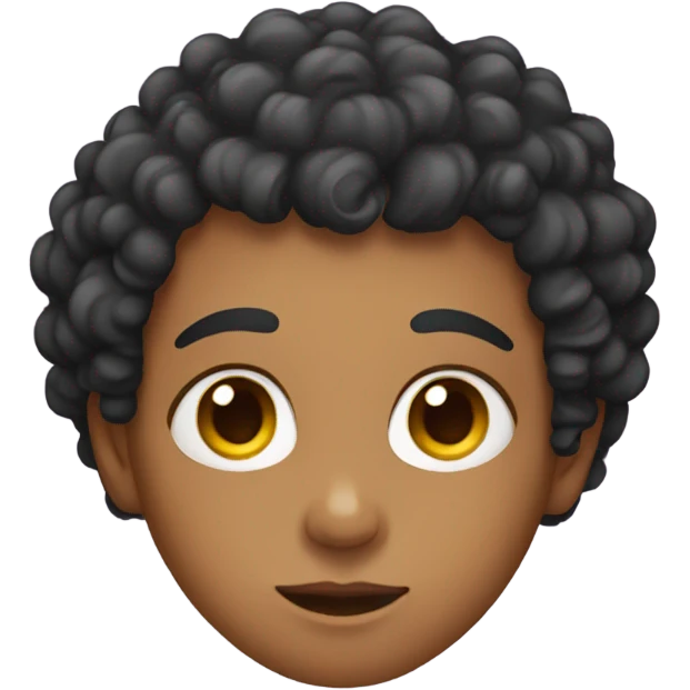 Pretty boy with curly hair and makeup emoji