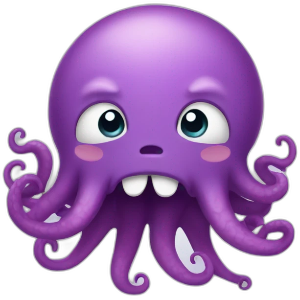 Cute kraken cute face crying emoji