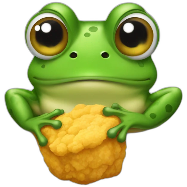 a frog mixed with a nugget emoji