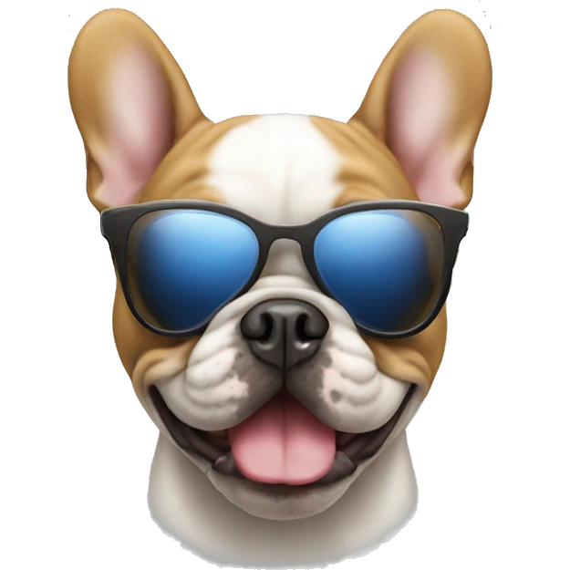 French buldog with sunglasses emoji
