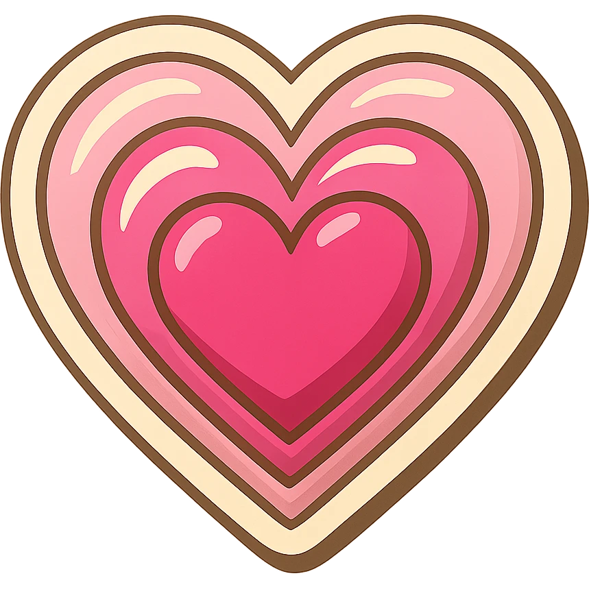 Recreate an image of three nested pink hearts, each larger than the one inside, with a shiny, slightly 3D look and soft gradients. The style should closely match the reference image, with a transparent background. emoji