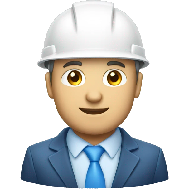 a white business man with a blue house builder helnmet emoji