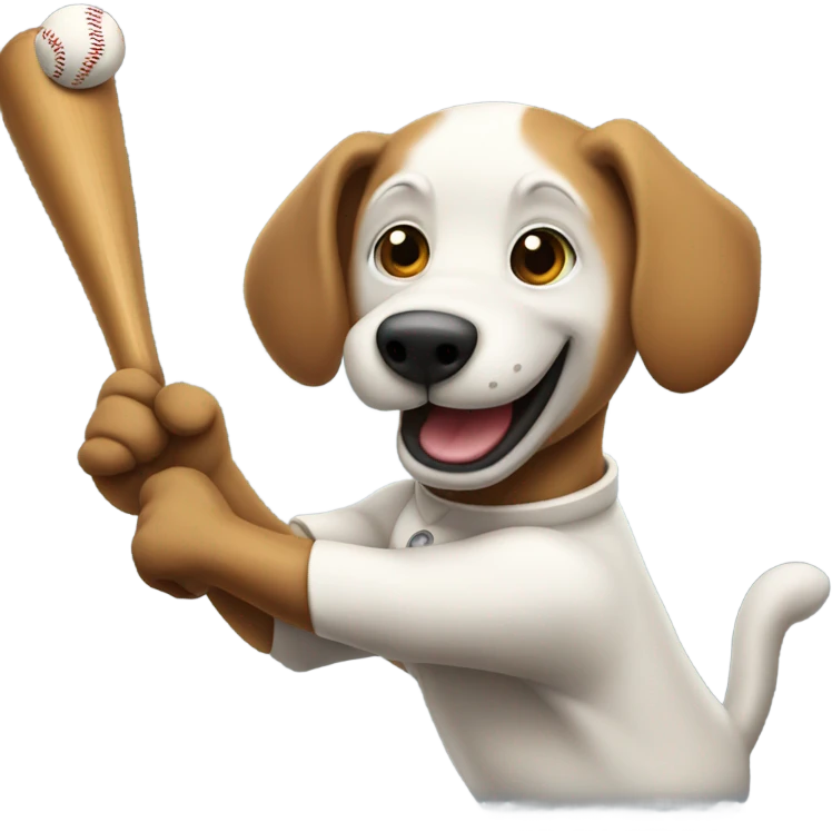 A dog hitting a home run  emoji