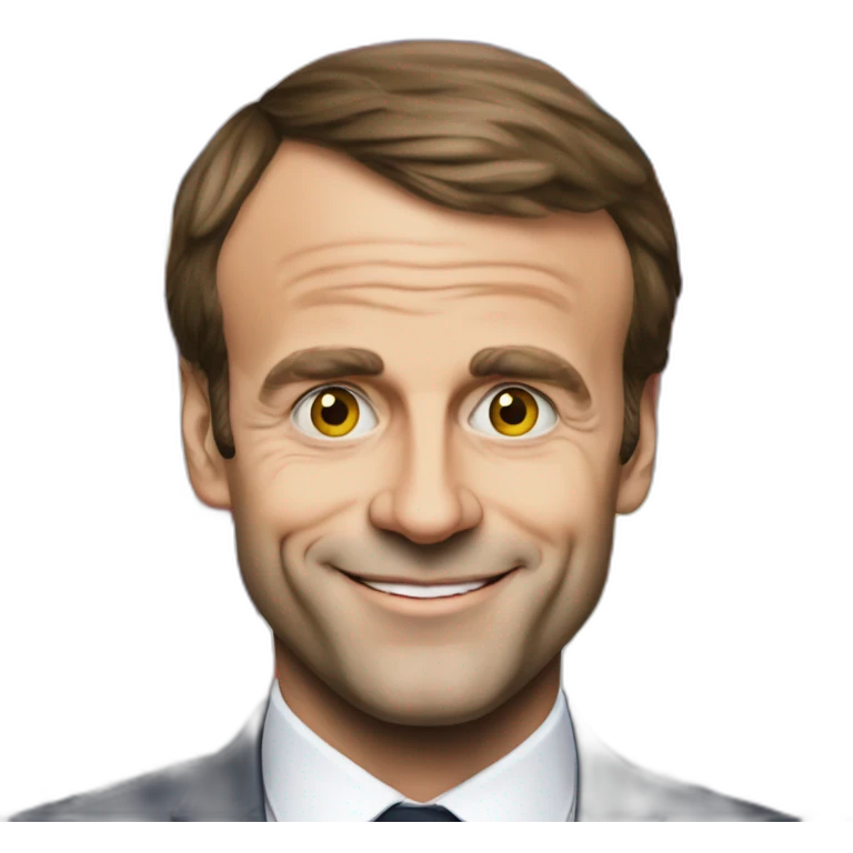 Macron avec une tête de clown emoji