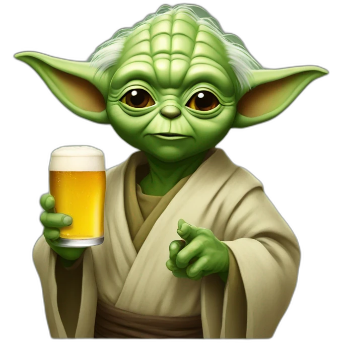 Yoda avec une bière emoji