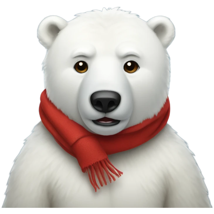 Polar bear with red scarf around its neck  emoji