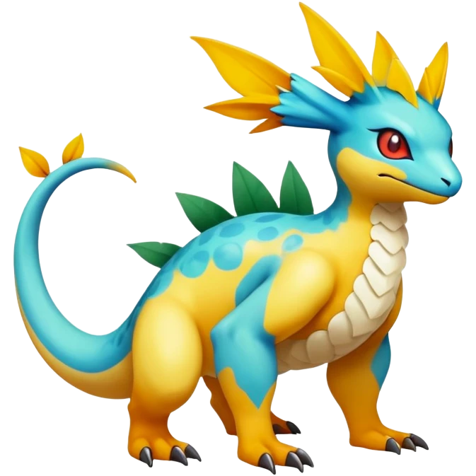 cool exotic fantasy-creature-Fakémon-Pokémon, full body, with markings emoji