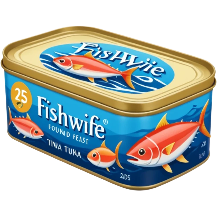 Create a logo using the Fishwife tinned tuna packaging and color scheme.  Wording should read: "The Fishwife Founder Feast 2025" emoji