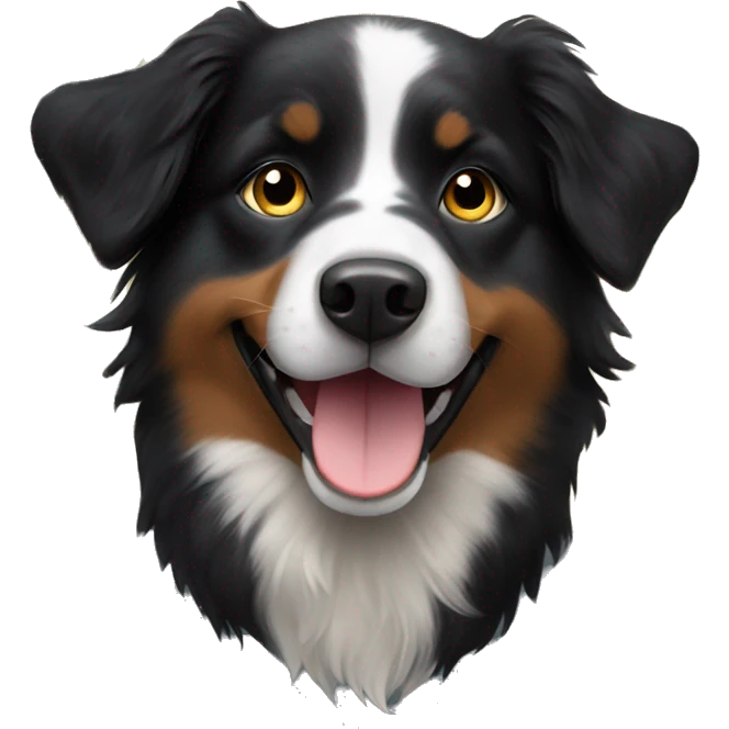 Small black australian shepherd dog moon emoji