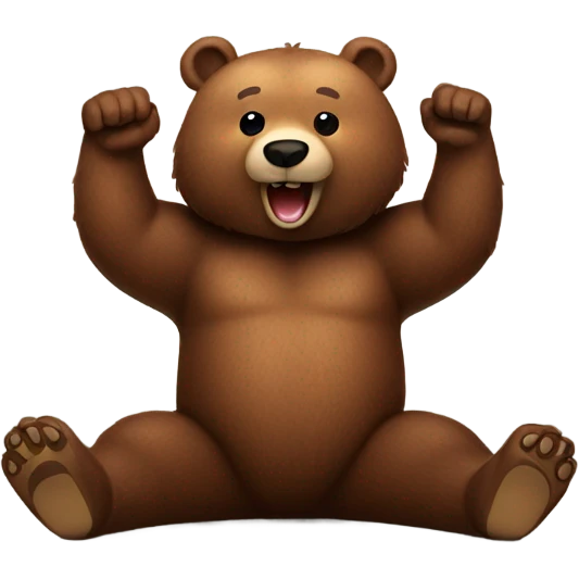 Brown bear doing the splits emoji
