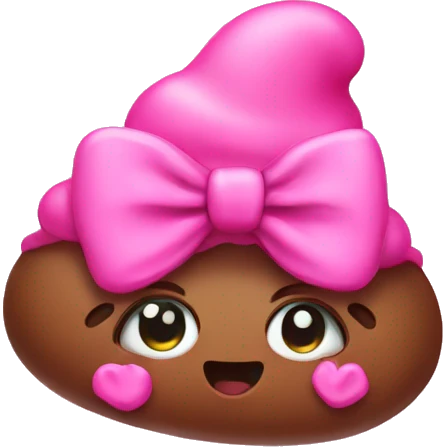 Pink poop with pink bow emoji