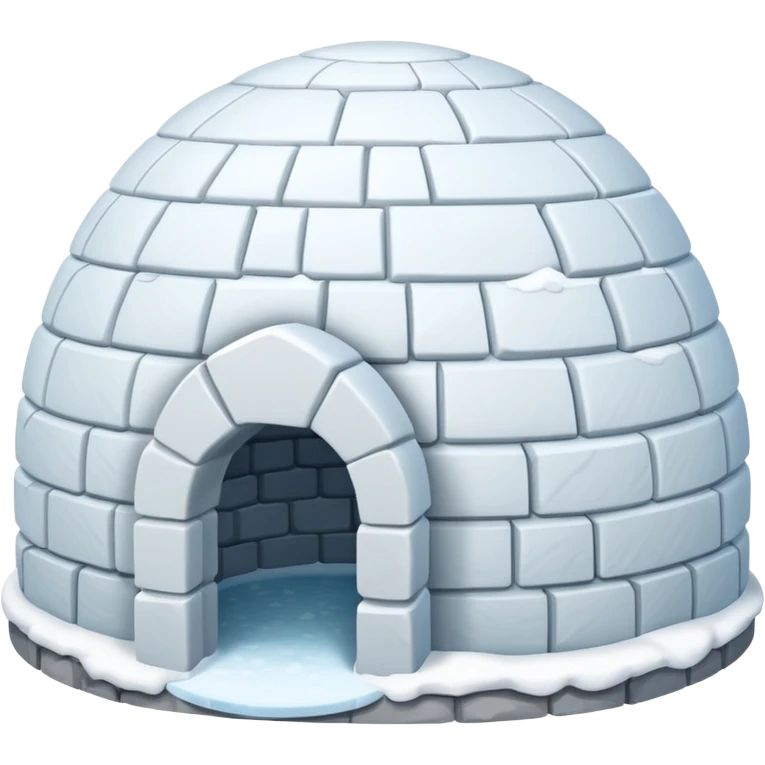igloo with snow covered half of the top emoji