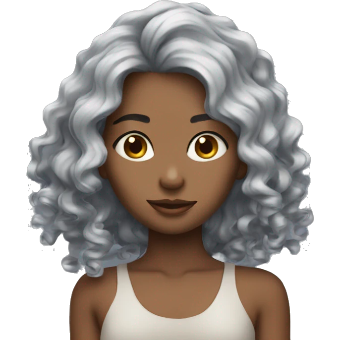 Wavy hair cute model girl  emoji