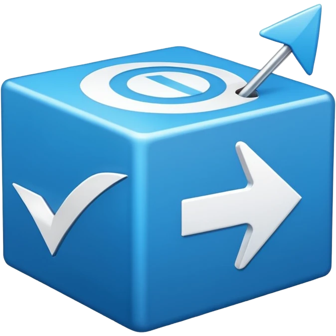 create an emoji with a tilted blue box with a white arrow in it make sure its kinda small emoji