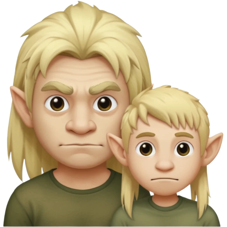 ugly troll with blonde long hair next to short twink with short blonde hair emoji