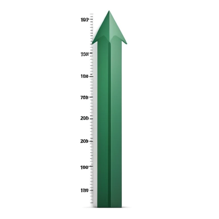 growth chart with white bars with dark green shadows and details, dark green arrow, minimalism, iOS emoji style, no smileys or faces, white background emoji
