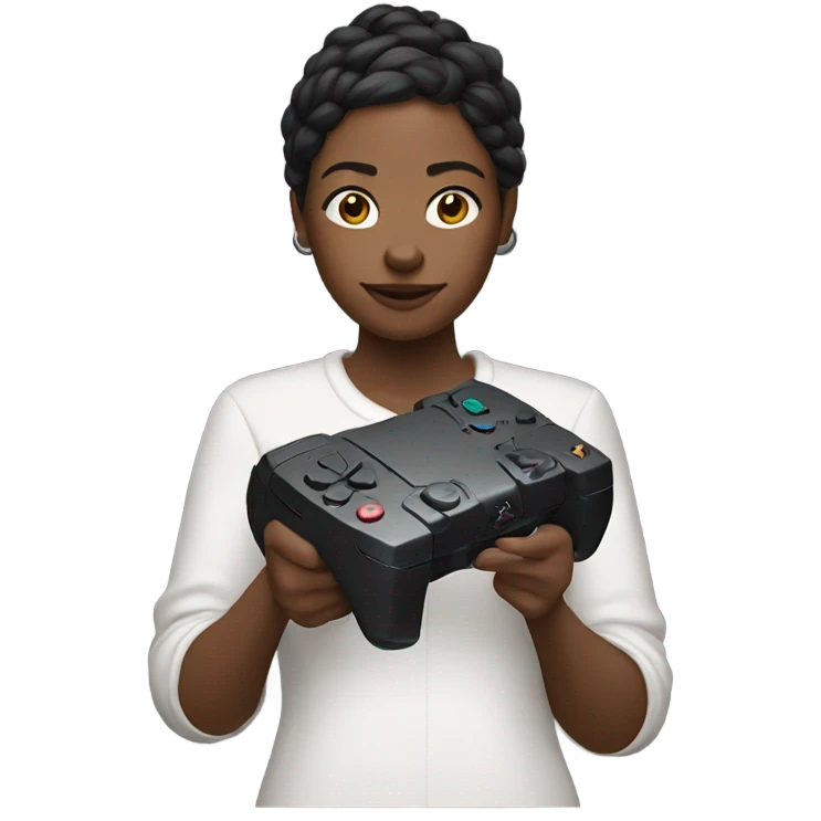 Woman playing ps 5 emoji