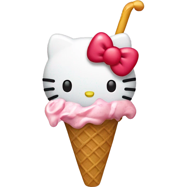 hello kitty eating ice cream emoji