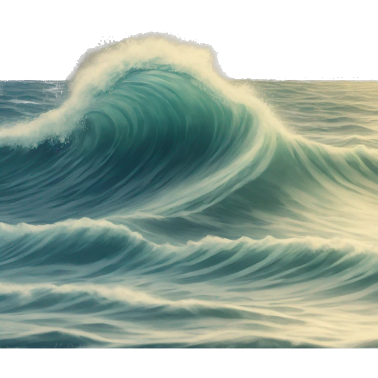 Waves at the sea, text with unique font “FOREVER with me, FOREVER to the sea” emoji