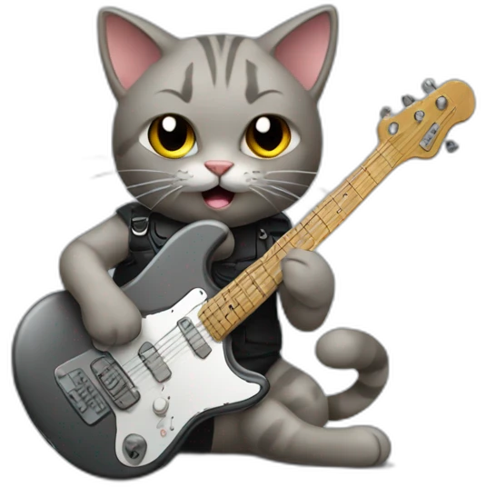 Cat playing metal emoji