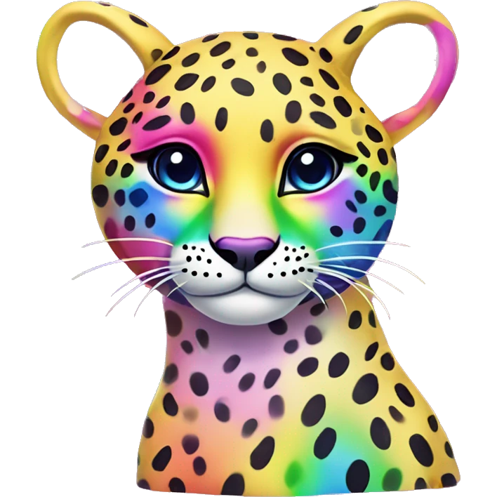 lisa frank rainbow cheetah emoji