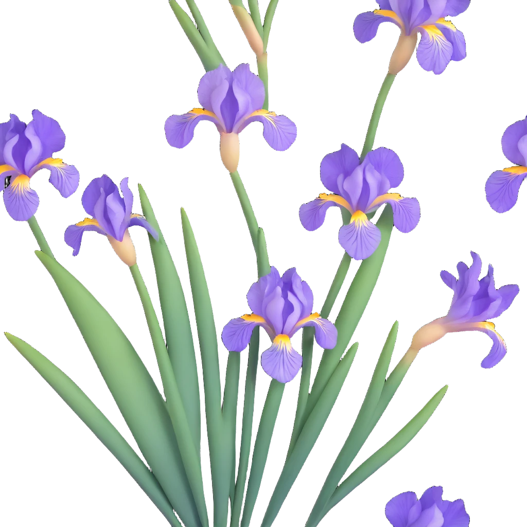 Traditional Japanese iris (hanashobu) depicted in sumi-e ink painting style, with graceful brush strokes, subtle gradient colors, and minimalist zen aesthetic emoji