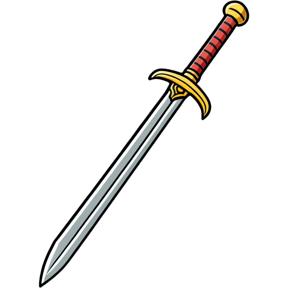 a cartoon sword with shiny blade emoji