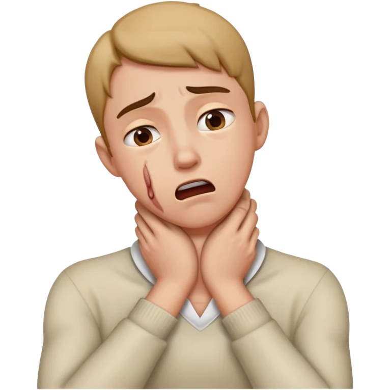 person with hands on neck chocking themselves emoji