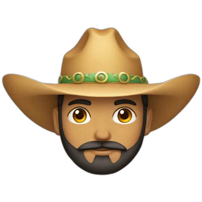 persona de barba con sombrero vueltiao emoji